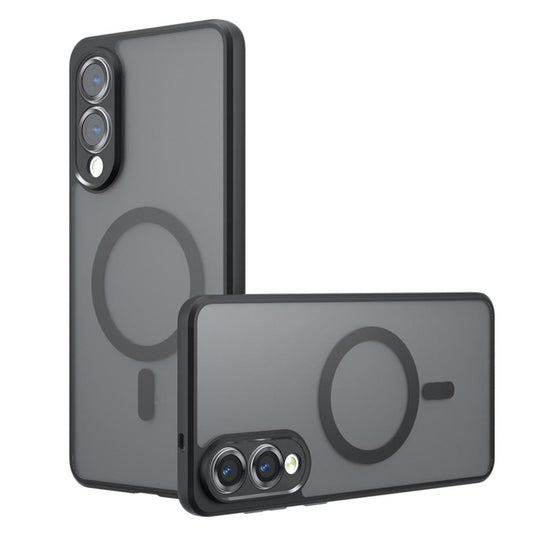 For Samsung Galaxy S25 Edge 5G Armor MagSafe Precise Hole PC Hybrid TPU Phone Case(Frosted Black)