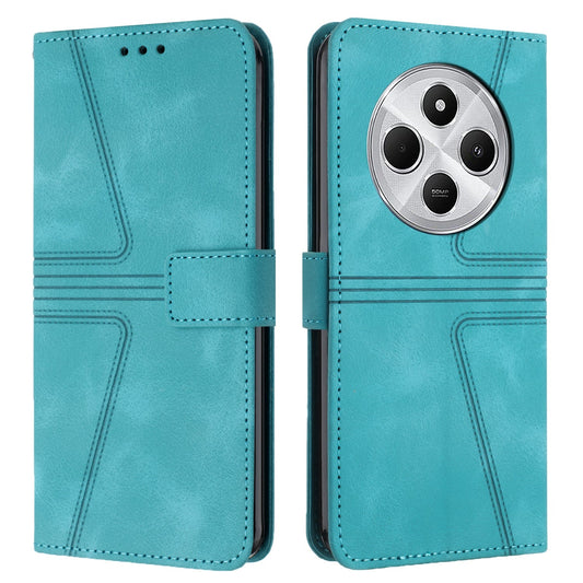 For Redmi 14C 4G Triangle Solid Color Leather Phone Case(Green)