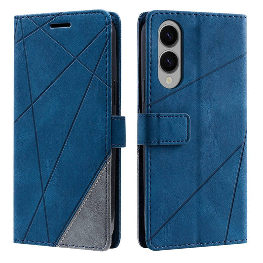 For Samsung Galaxy S25 Edge 5G Skin Feel Splicing Leather Phone Case(Blue)