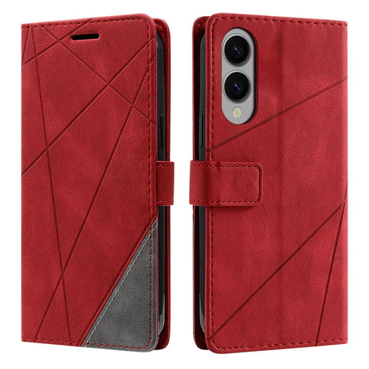For Samsung Galaxy S25 Edge 5G Skin Feel Splicing Leather Phone Case(Red)