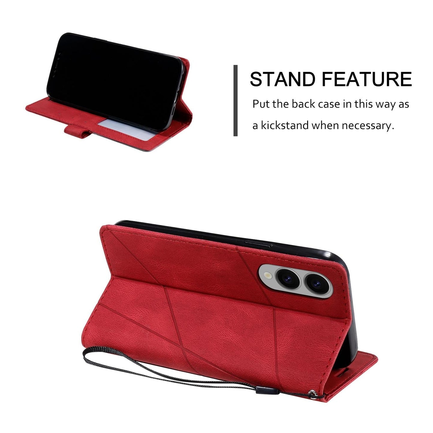 For Samsung Galaxy S25 Edge 5G Skin Feel Splicing Leather Phone Case(Red)