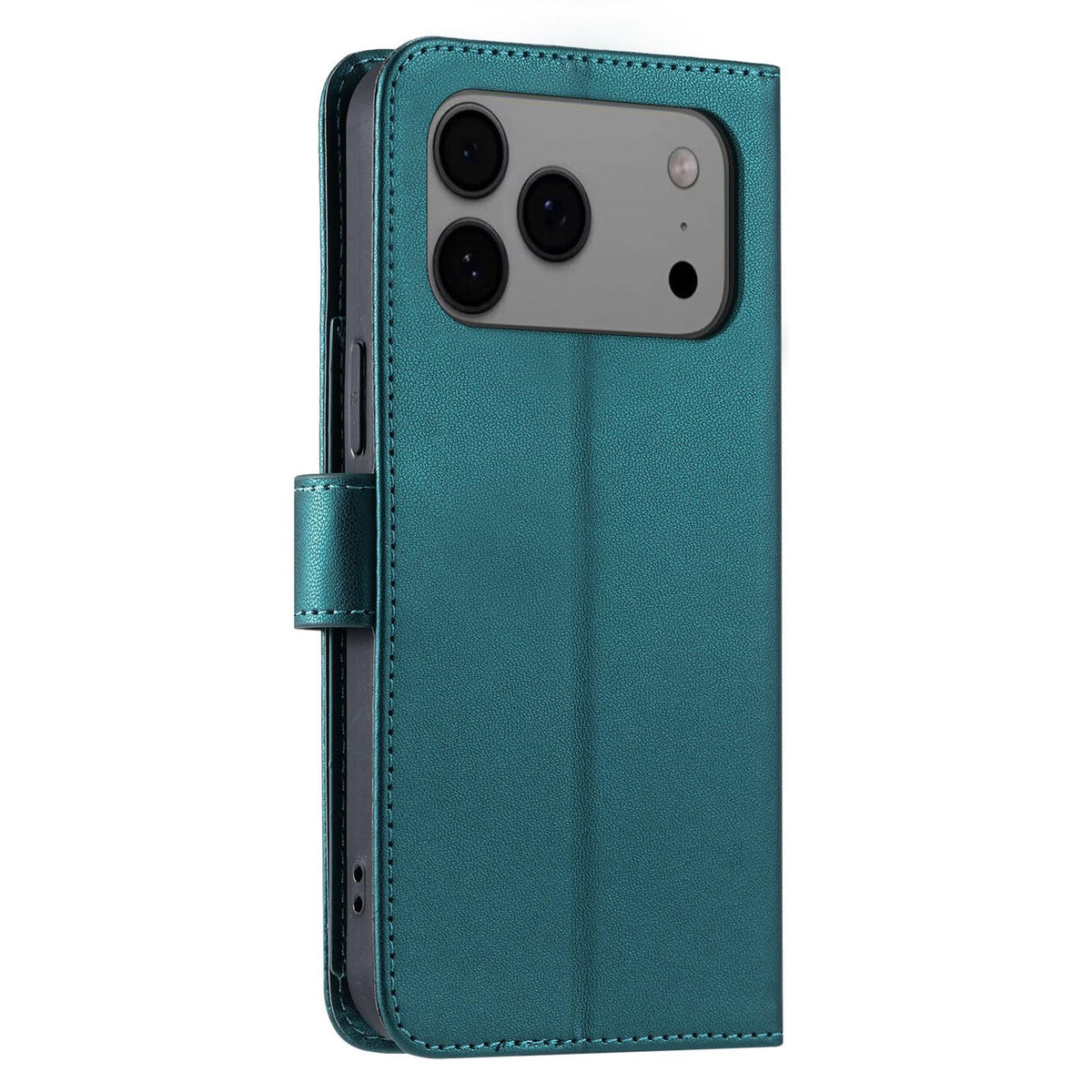 Compatible with iPhone 18 Pro Max Ring Buckle Rhombic Leather Phone Case - Green