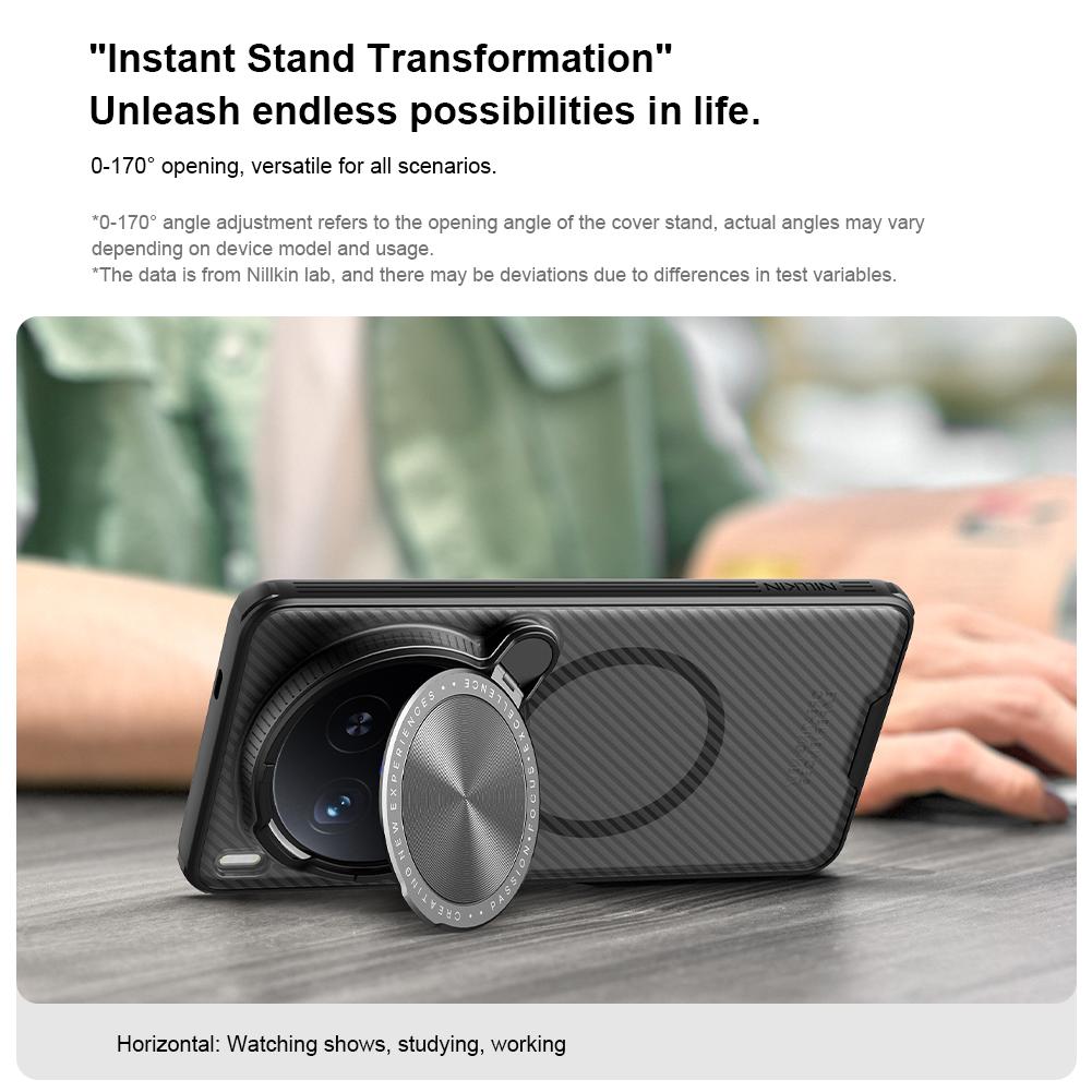 For vivo X200 Ultra NILLKIN CamShield Prop MagSafe Magnetic Translucent PC Phone Case(Black)