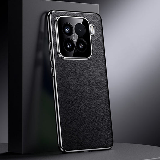 For Xiaomi 15 Genuine Leather PC Phone Case(Black)