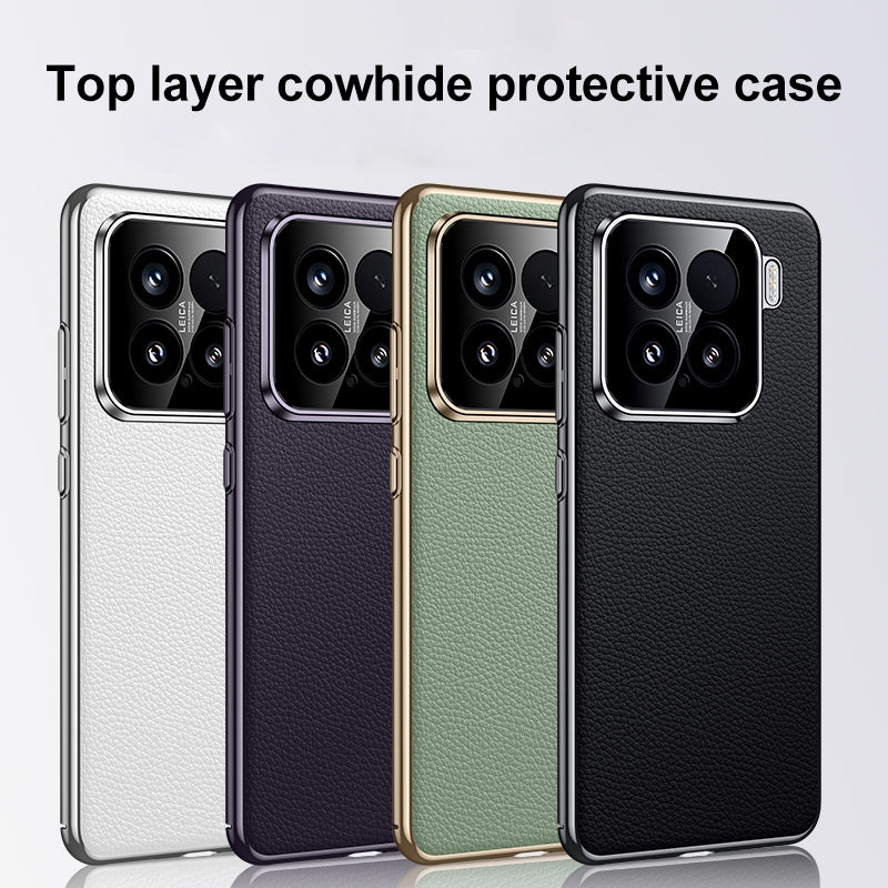 For Xiaomi 15 Pro Genuine Leather PC Phone Case(Green)