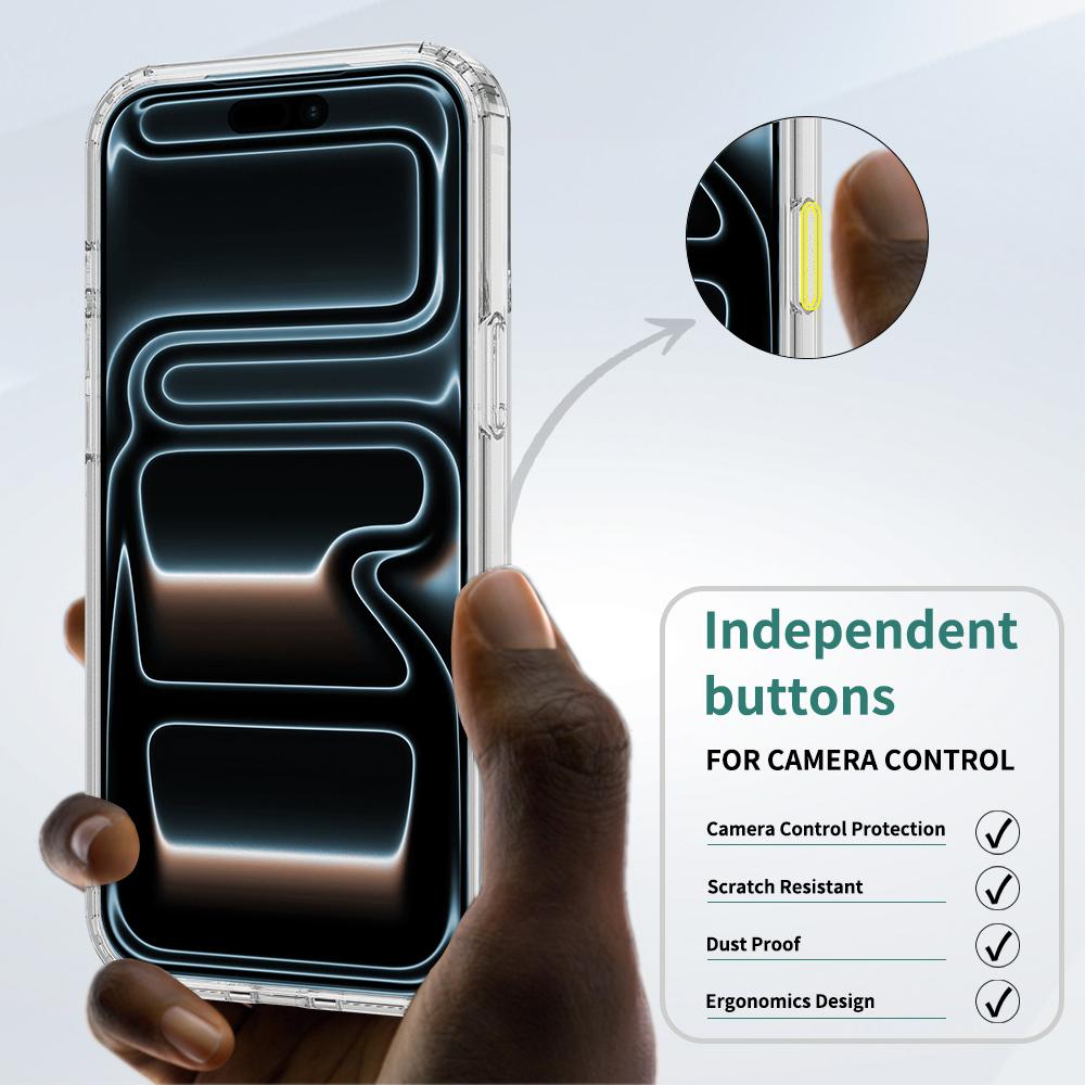 Compatible with iPhone 18 Pro Max Camera Control Button Integrated MagSafe Clear Phone Case - Transparent