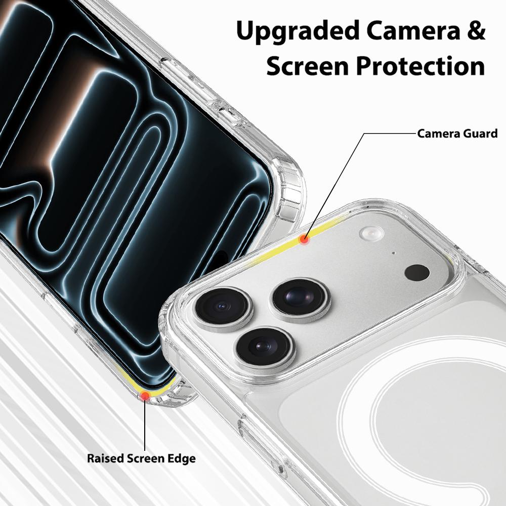 Compatible with iPhone 18 Pro Max Camera Control Button Integrated MagSafe Clear Phone Case - Transparent
