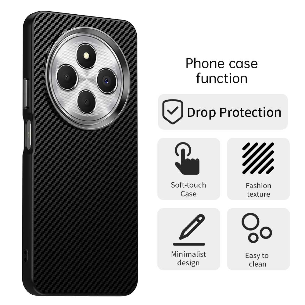 For Redmi 14C Carbon Fiber Series IMD Phone Case(Black)