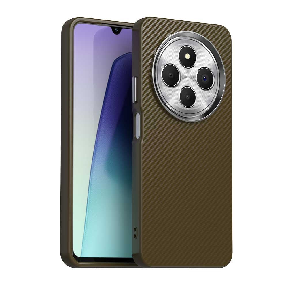 For Redmi 14C Carbon Fiber Series IMD Phone Case(Brown)