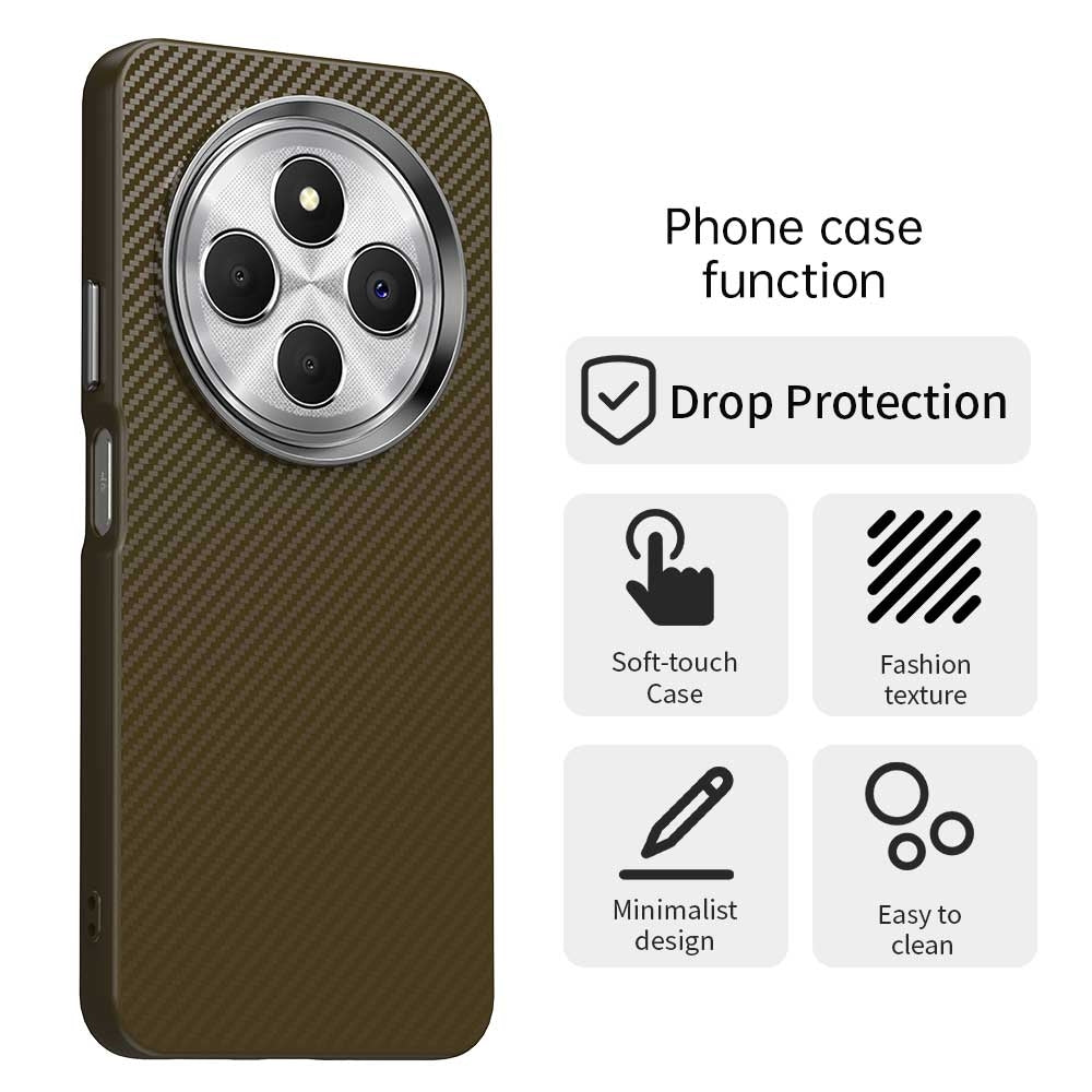 For Redmi 14C Carbon Fiber Series IMD Phone Case(Brown)