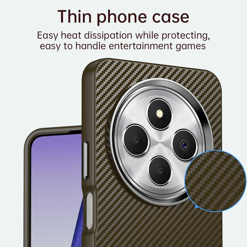 For Redmi 14C Carbon Fiber Series IMD Phone Case(Brown)