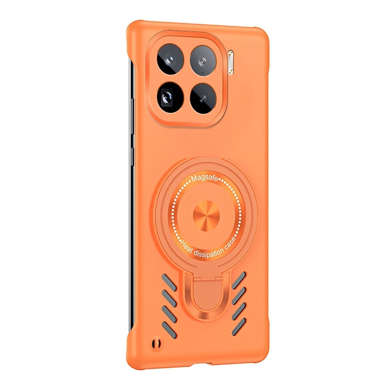 For Xiaomi 15 Pro Ice Sense Series Graphene Cooling MagSafe Holder Phone Case(Orange)