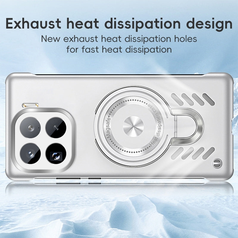 For Xiaomi 15 Pro Ice Sense Series Graphene Cooling MagSafe Holder Phone Case(Orange)