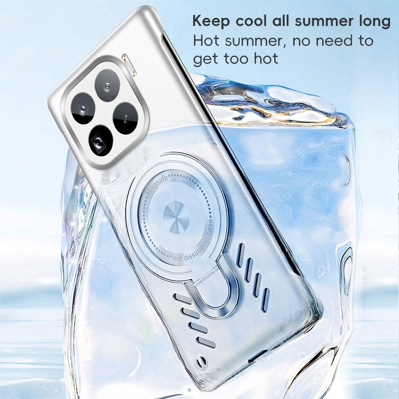 For Xiaomi 15 Pro Ice Sense Series Graphene Cooling MagSafe Holder Phone Case(Orange)