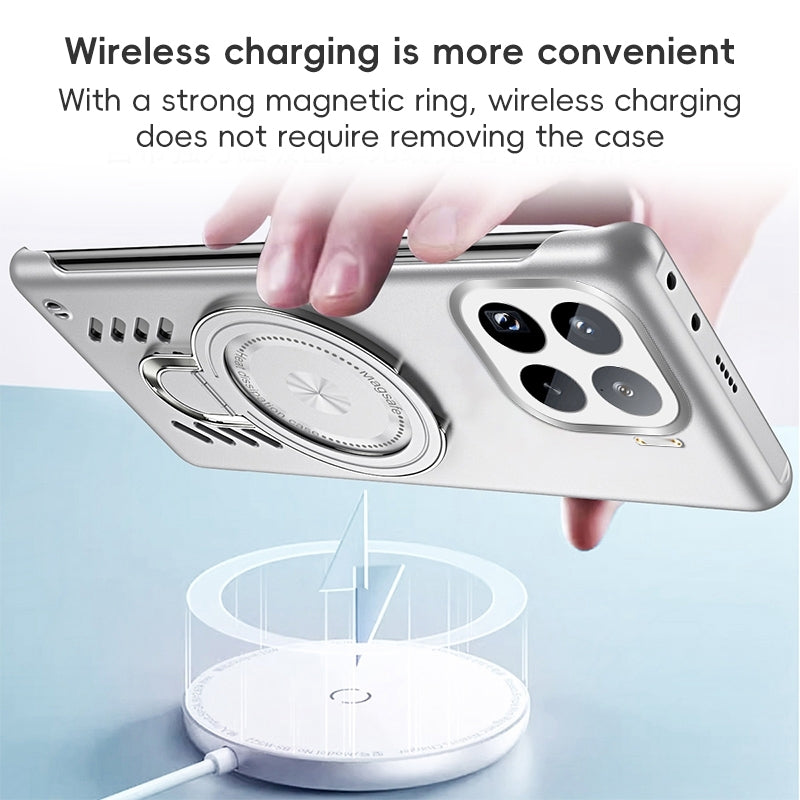 For Xiaomi 15 Pro Ice Sense Series Graphene Cooling MagSafe Holder Phone Case(Orange)