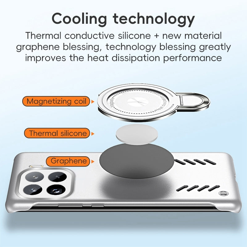 For Xiaomi 15 Pro Ice Sense Series Graphene Cooling MagSafe Holder Phone Case(Orange)