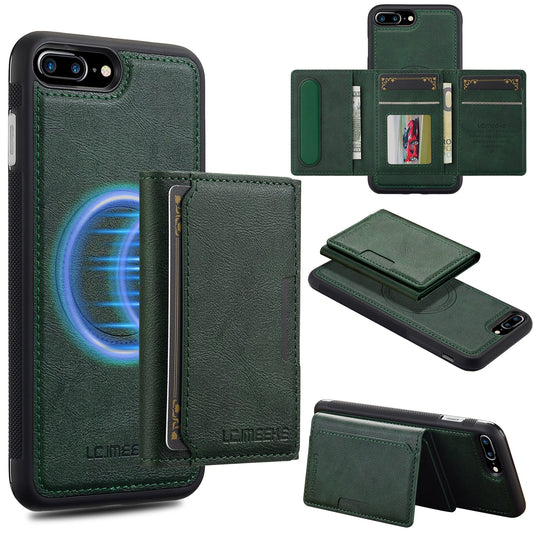 For iPhone 16e LC.IMEEKE L5 Series Detachable RFID Card Bag Magsafe Phone Case(Green)