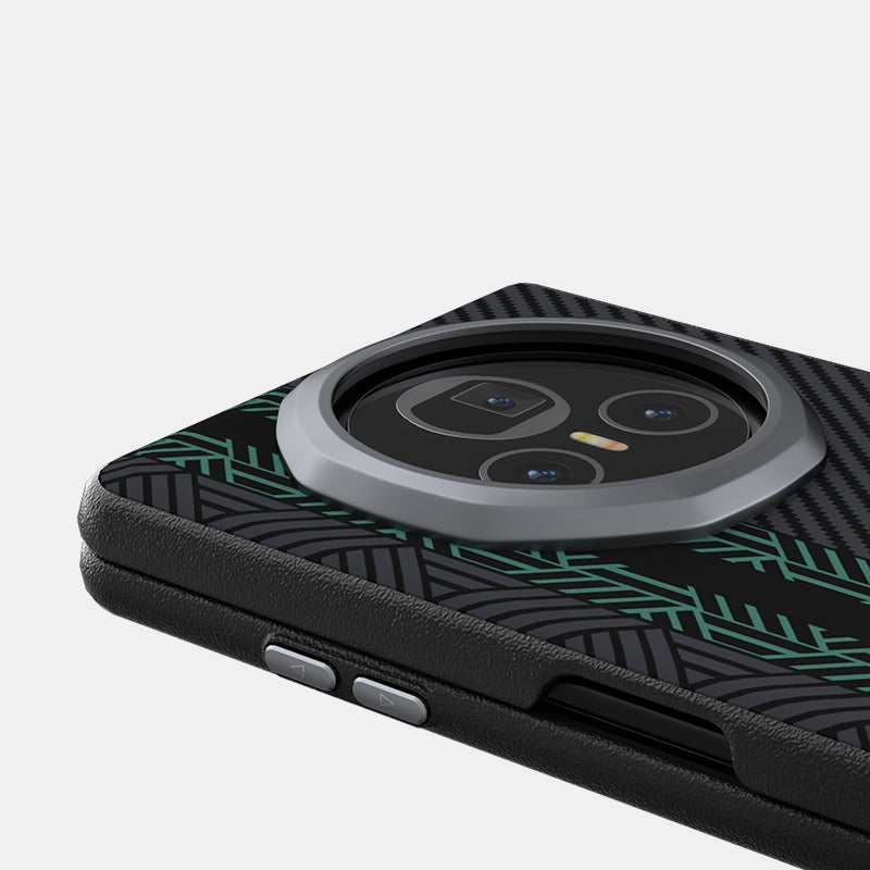 For Honor Magic V3 ABEEL 6D Micro Relief MagSafe Magnetic Phone Case(Green)