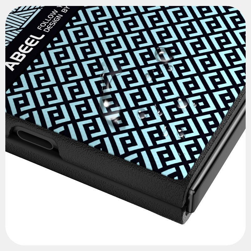 For Honor Magic V3 ABEEL 6D Micro Relief MagSafe Magnetic Phone Case(Carbon Fiber Blue)