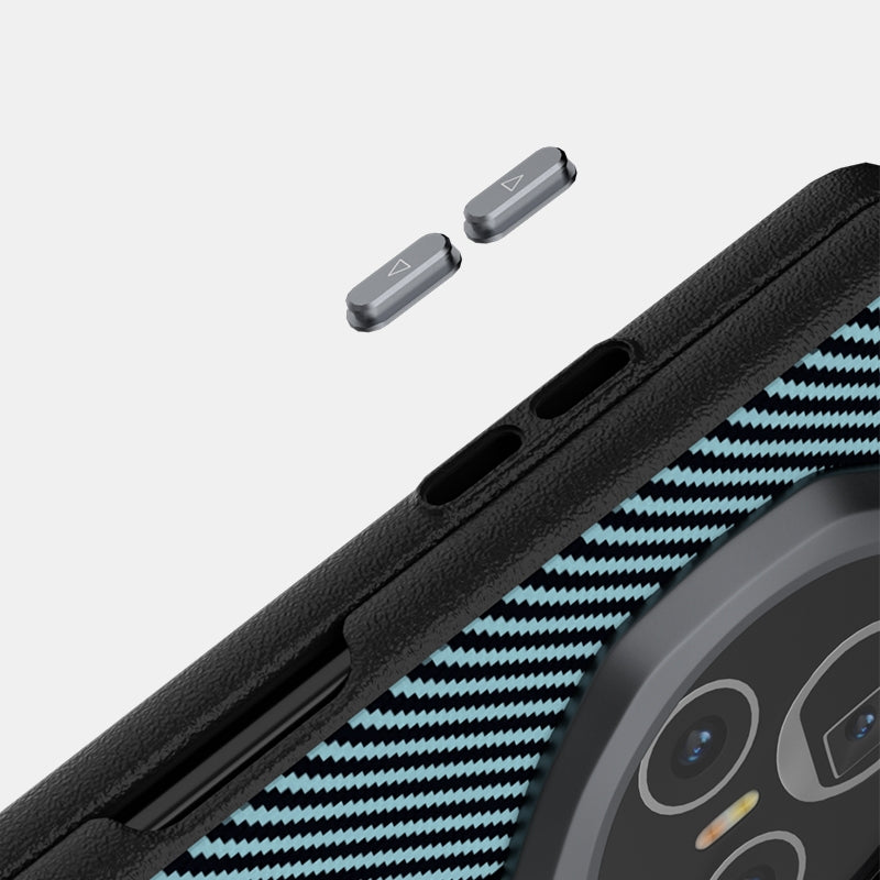 For Honor Magic V3 ABEEL 6D Micro Relief MagSafe Magnetic Phone Case(Carbon Fiber Blue)