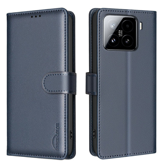 For Xiaomi 15 Litchi Texture RFID Anti-theft Leather Phone Case(Blue)