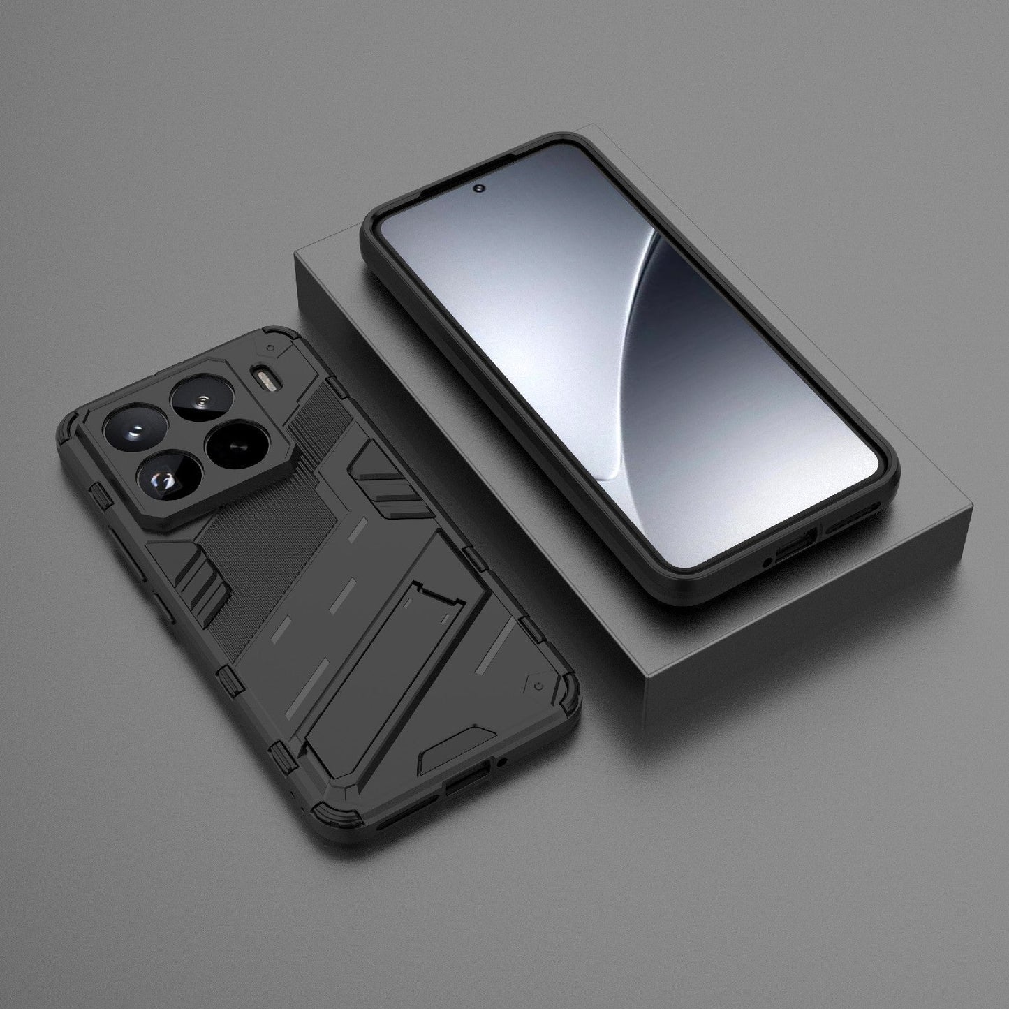 For Xiaomi 15 Pro 5G Punk Armor 2 in 1 PC + TPU Phone Case with Holder(Black)