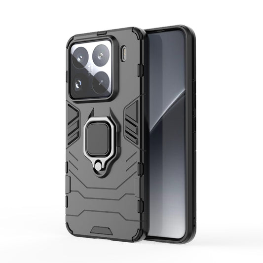 For Xiaomi 15 Pro Shockproof PC + TPU Holder Phone Case(Black)