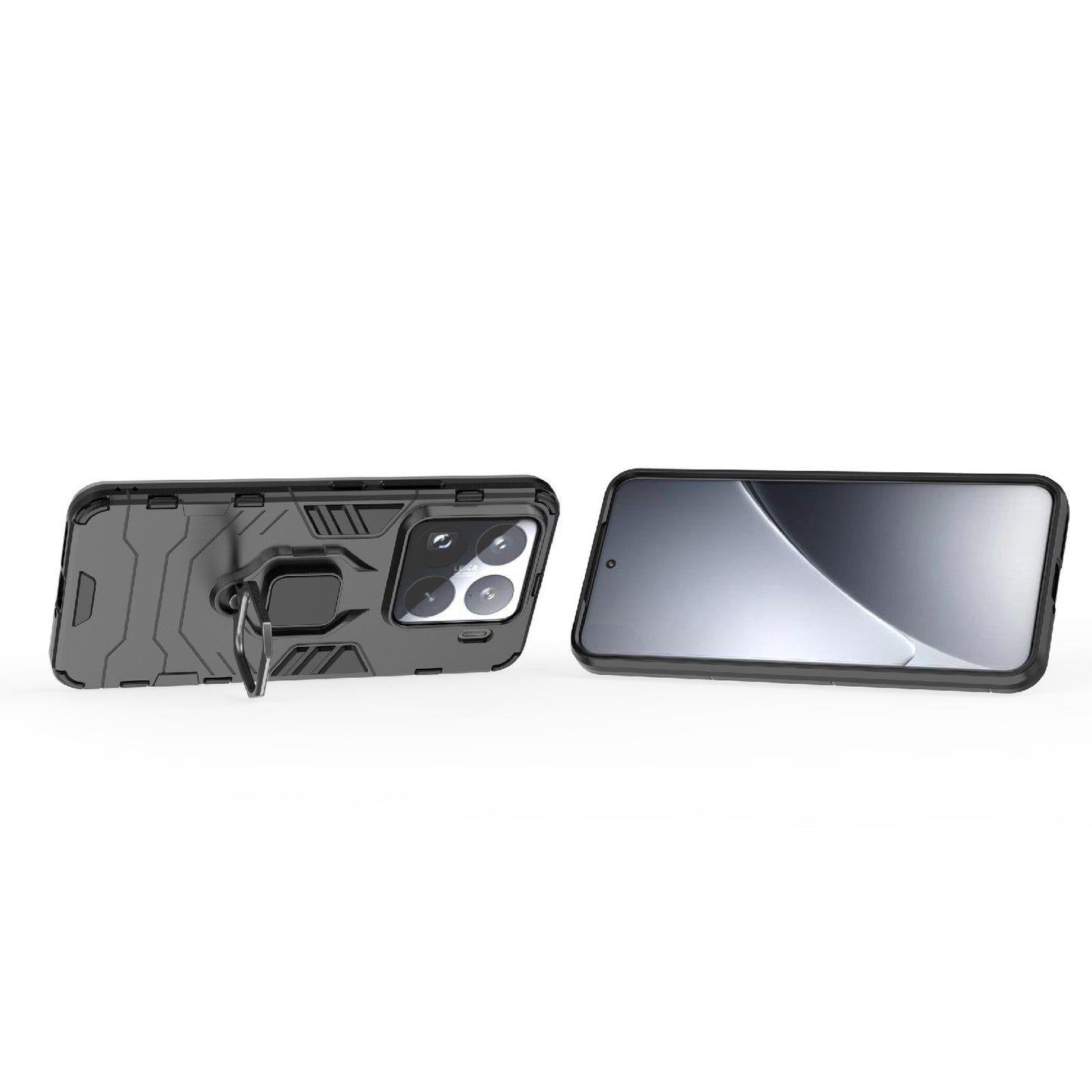 For Xiaomi 15 Pro Shockproof PC + TPU Holder Phone Case(Black)