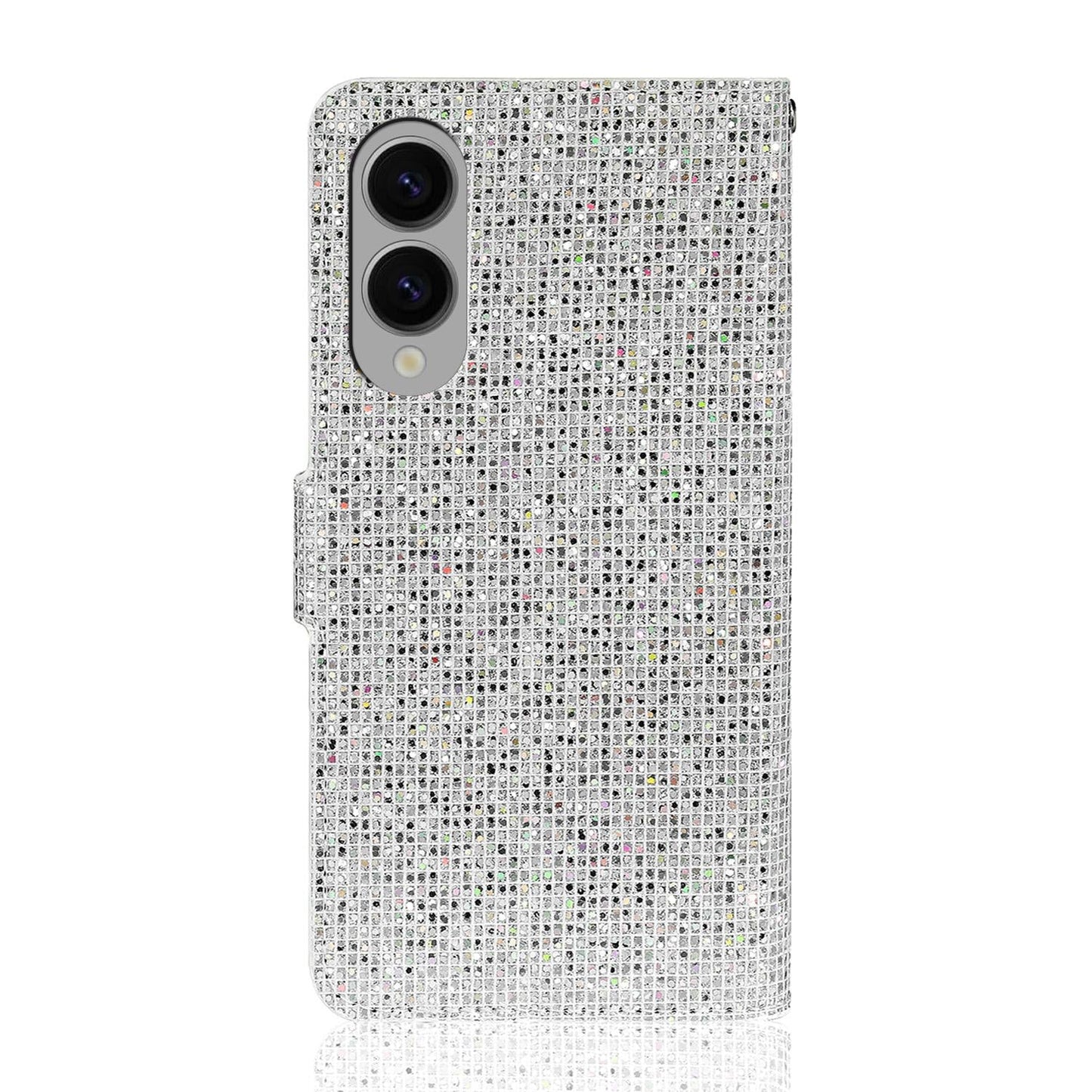 For Samsung Galaxy S25 Edge 5G Glitter Powder Filp Leather Phone Case(Silver)