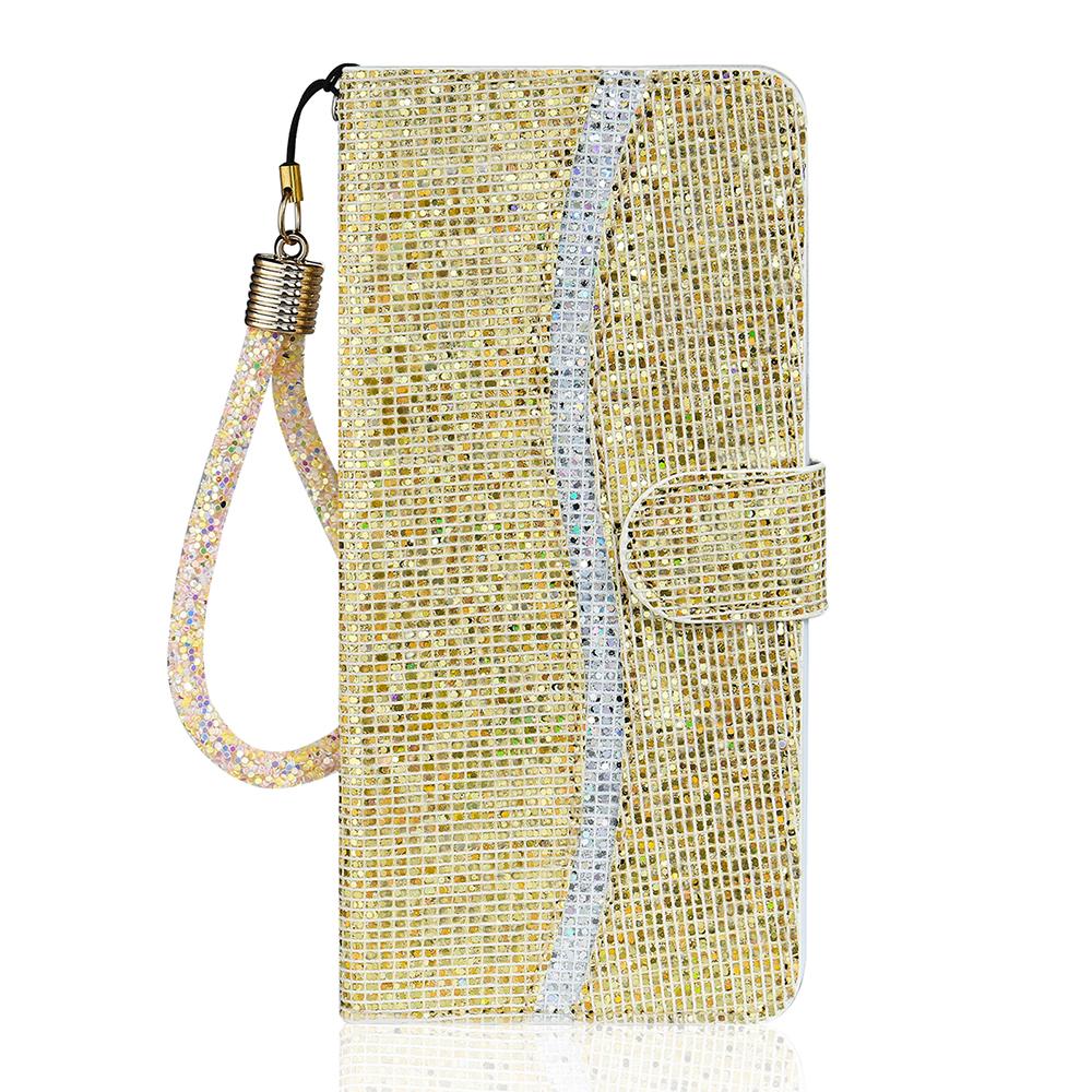 For Samsung Galaxy S25 Edge 5G Glitter Powder Filp Leather Phone Case(Gold)