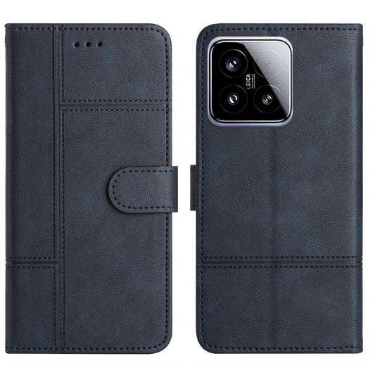 For Xiaomi 15 Cowhide Texture Stitching Leather Phone Case(Dark Blue)