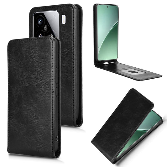 For Xiaomi 15 Pro Magnetic Vertical Flip Leather Phone Case(Black)