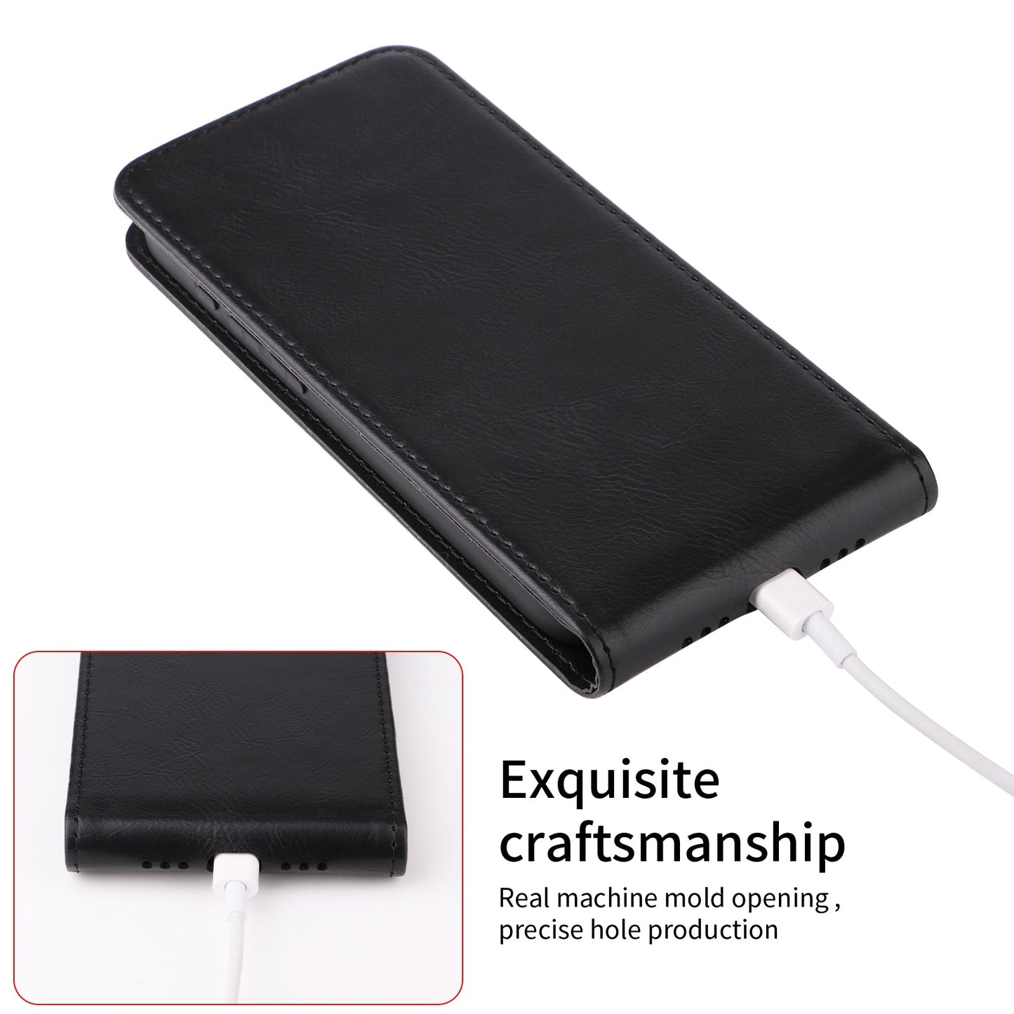 For Xiaomi 15 Pro Magnetic Vertical Flip Leather Phone Case(Black)