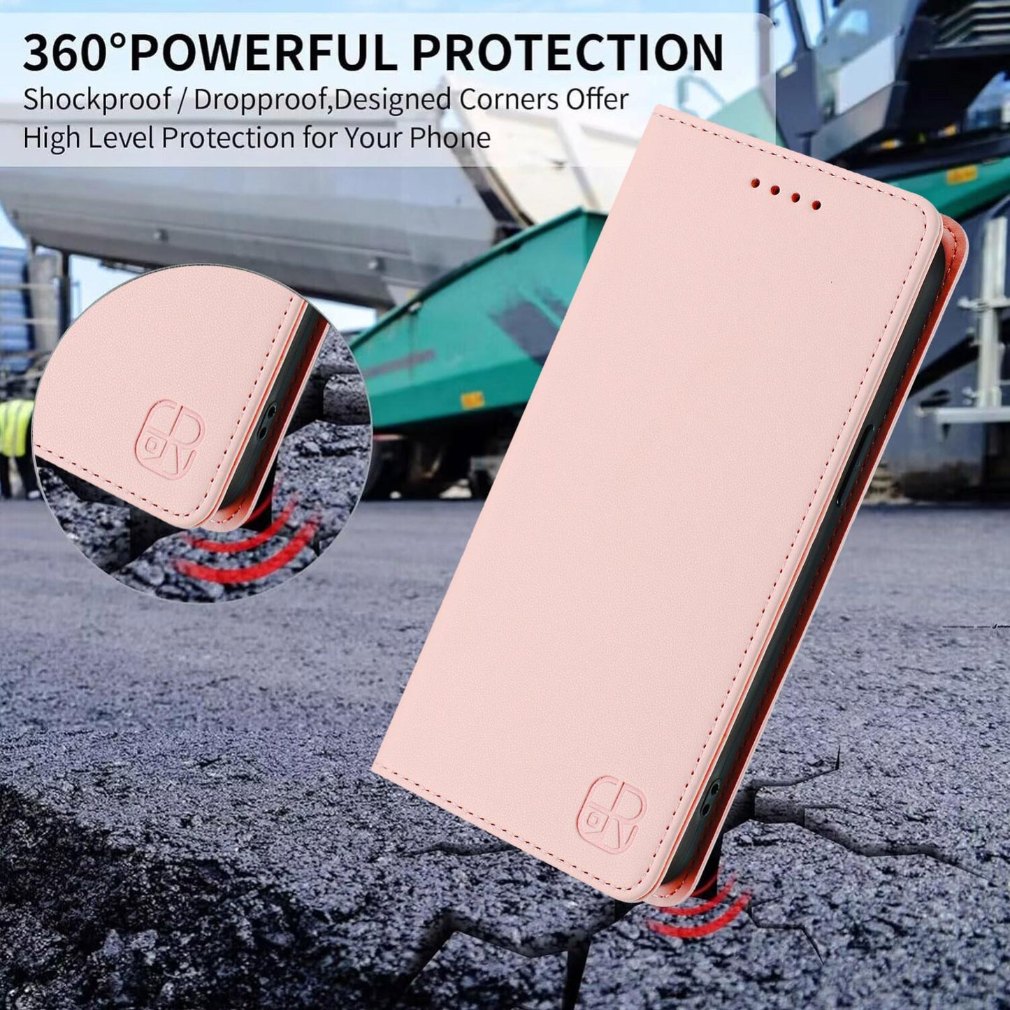 For Samsung Galaxy S25 Edge 5G RC01 Dual-Folded Magnetic Suction RFID Leather Phone Case(Pink)