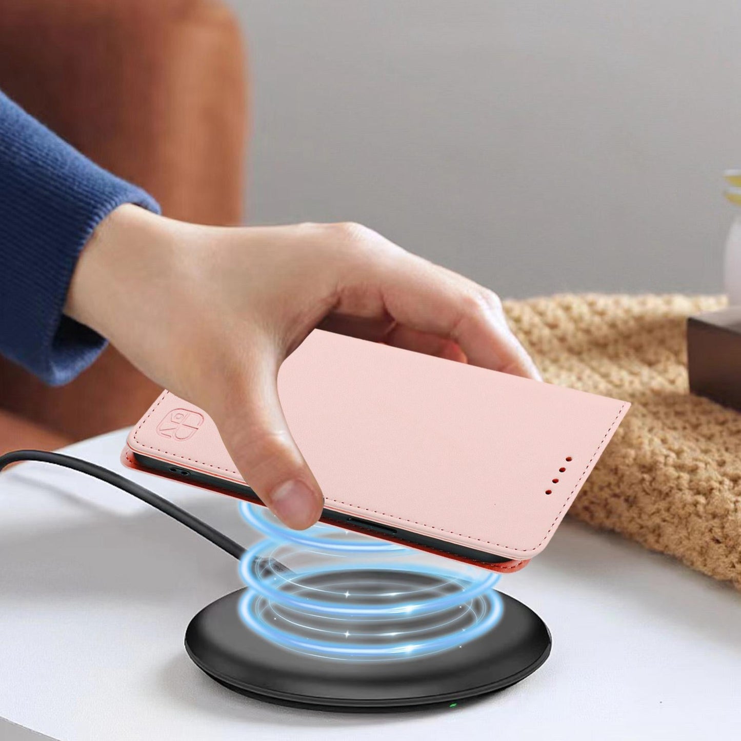 For Samsung Galaxy S25 Edge 5G RC01 Dual-Folded Magnetic Suction RFID Leather Phone Case(Pink)