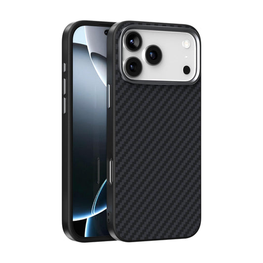 Compatible with iPhone 18 Pro Max & 17 Pro Max ABEEL C Carbon Fiber Series 6D Micro Relief MagSafe Phone Case - Black