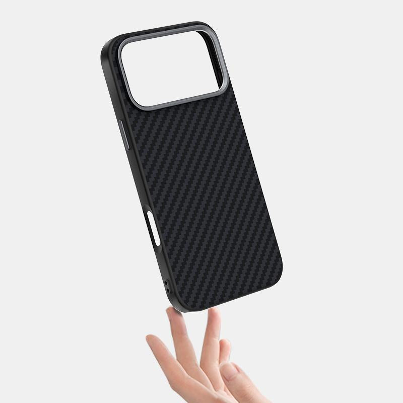 Compatible with iPhone 18 Pro Max & 17 Pro Max ABEEL C Carbon Fiber Series 6D Micro Relief MagSafe Phone Case - Black Blue