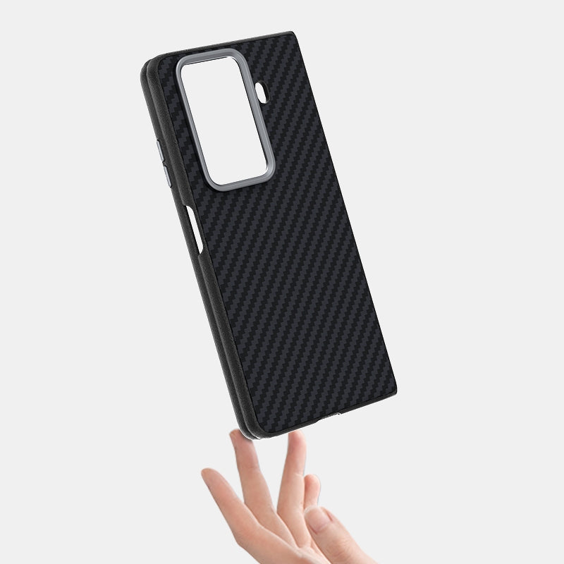 For Honor Magic V3 ABEEL C Carbon Fiber Series 6D Micro Relief MagSafe Phone Case(Black)