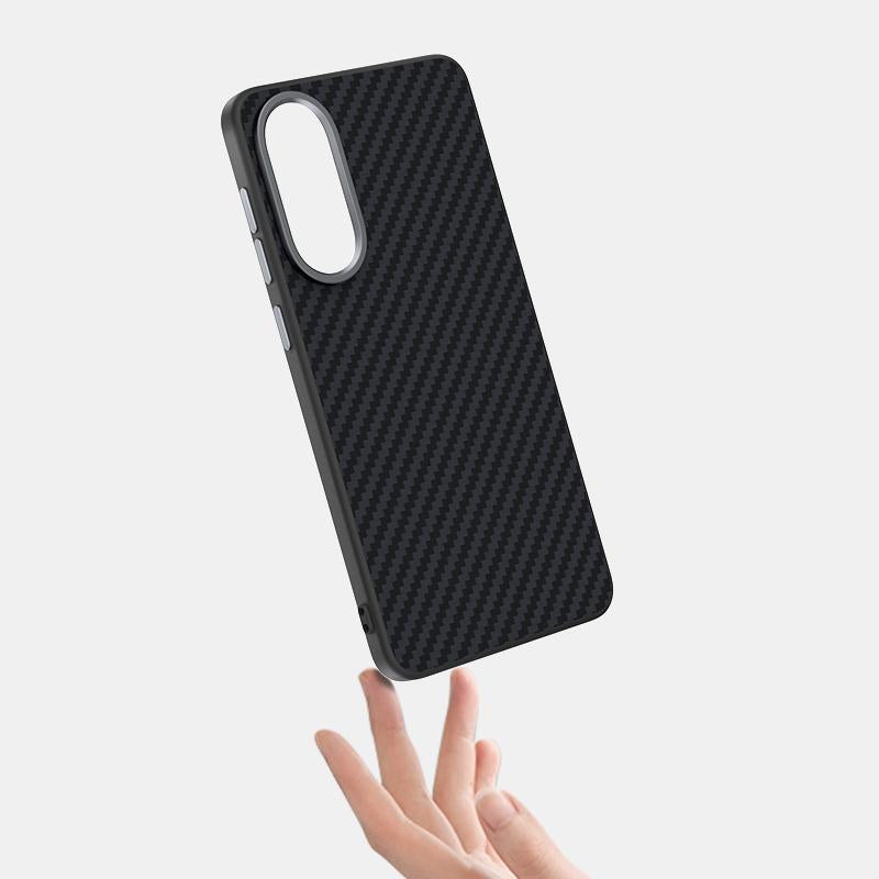 For Samsung Galaxy S25 Edge 5G ABEEL C Carbon Fiber Series 6D Micro Relief MagSafe Phone Case(Black)