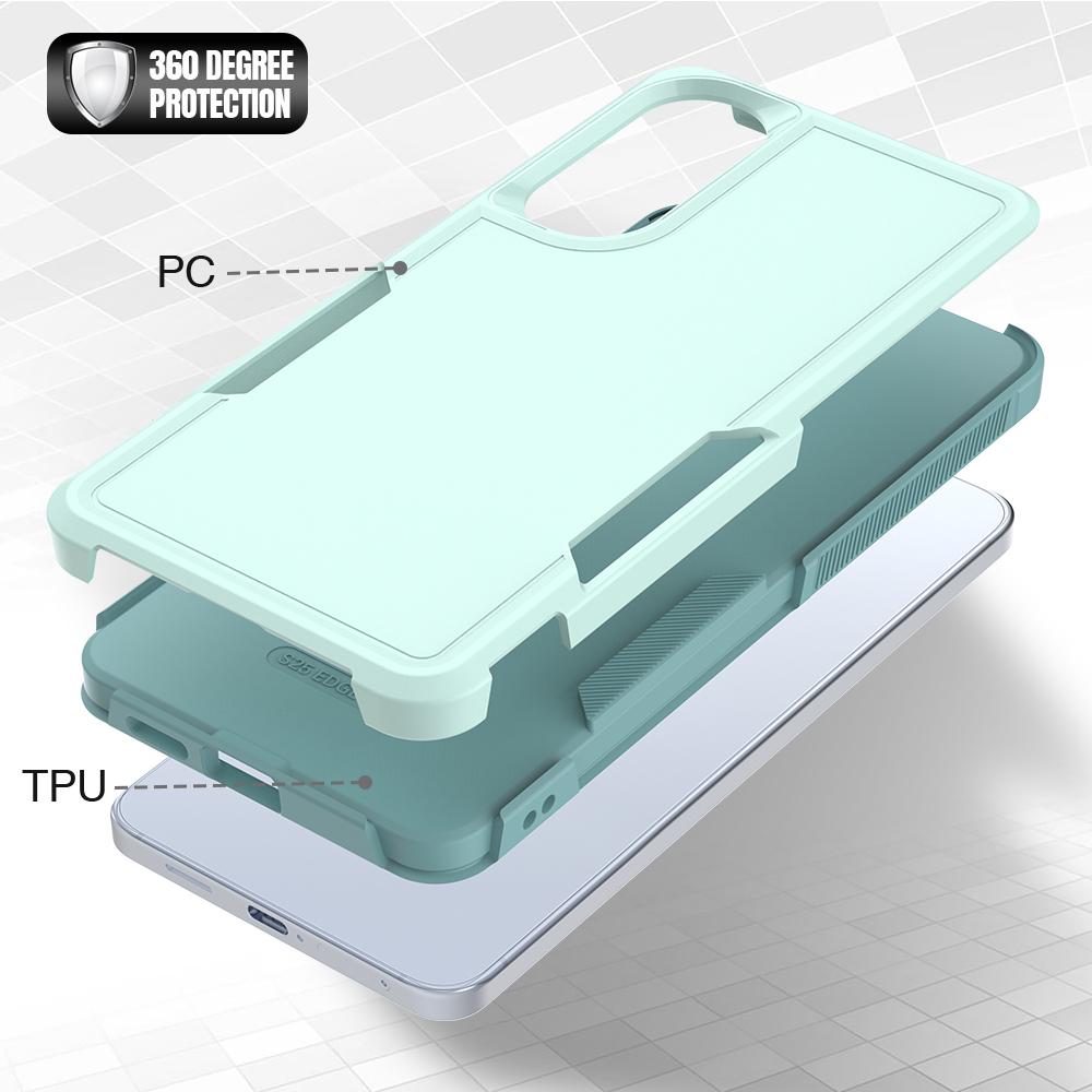 For Samsung Galaxy S25 Edge 5G 2 in 1 PC + TPU Phone Case(Light Green)