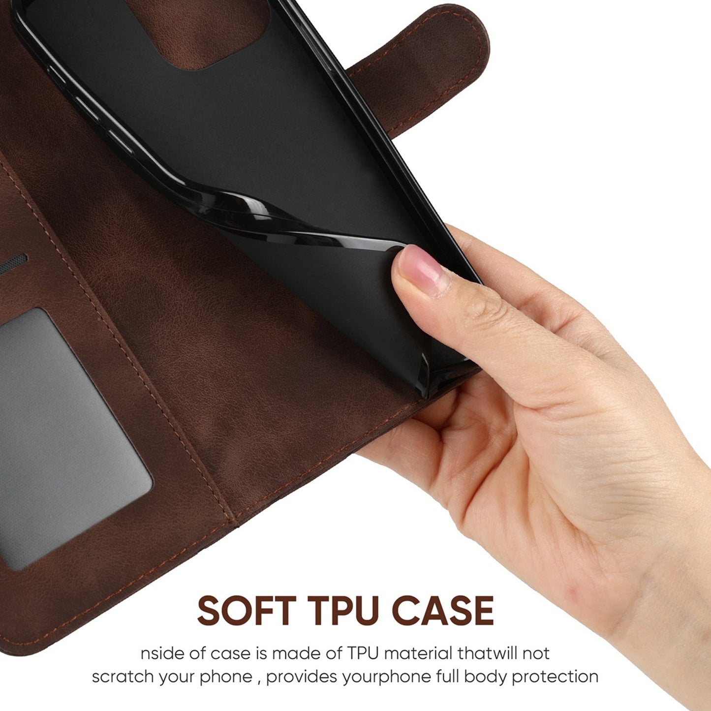 For Redmi 14C 4G Skin Feel Geometric Lines Leather Phone Case(Brown)