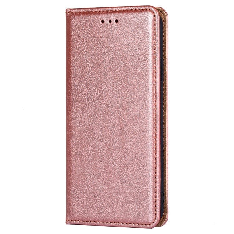 For Redmi 14C 4G Gloss Oil Solid Color Magnetic Leather Phone Case(Rose Gold)