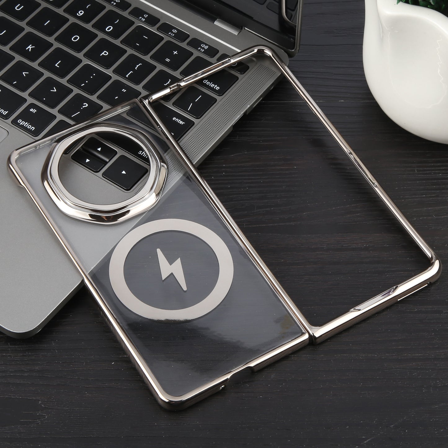 For Honor Magic V3 6D Glossy Electroplated PC MagSafe Phone Case(Titanium Gray)