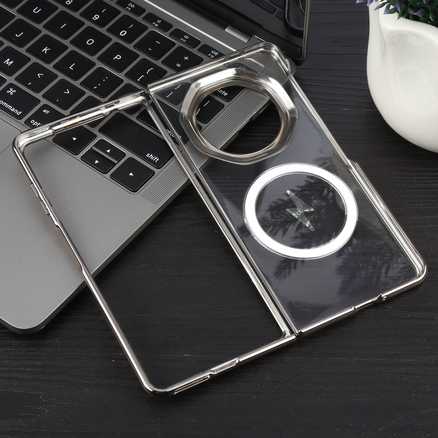 For Honor Magic V3 6D Glossy Electroplated PC MagSafe Phone Case(Titanium Gray)