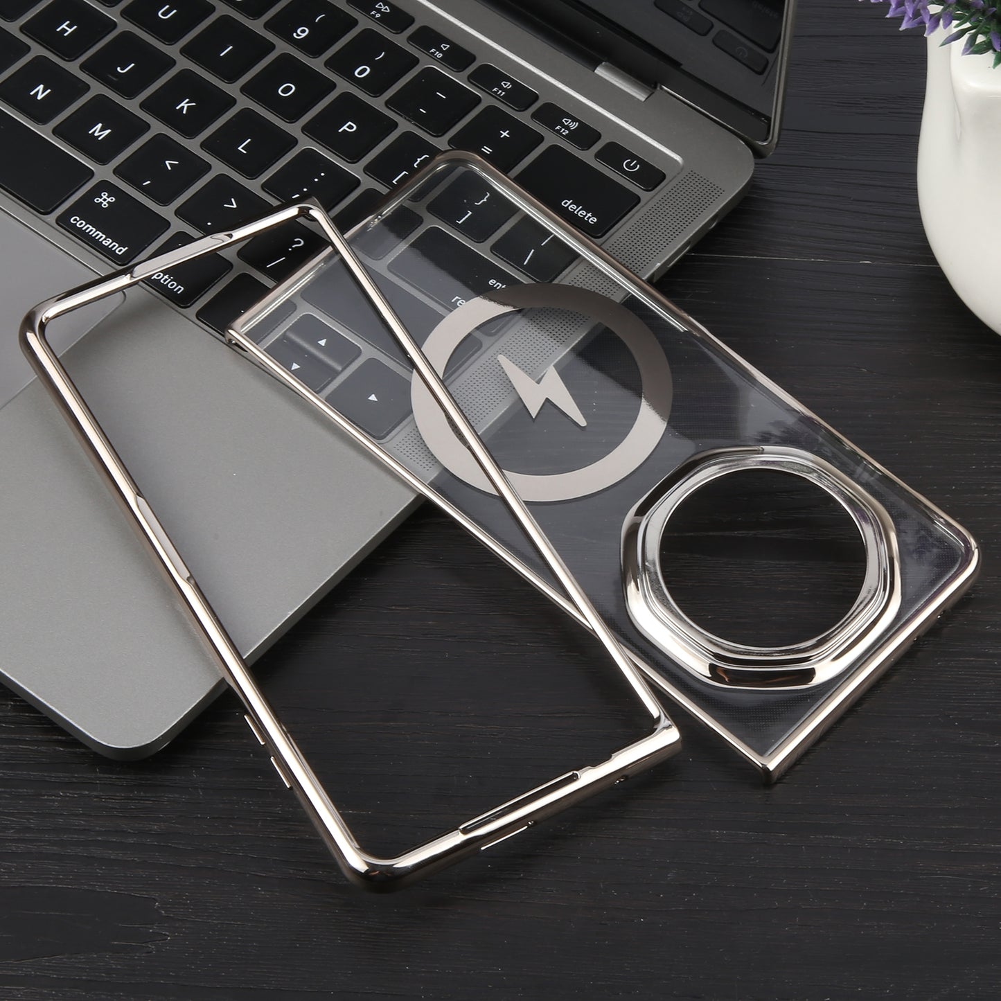 For Honor Magic V3 6D Glossy Electroplated PC MagSafe Phone Case(Titanium Gray)