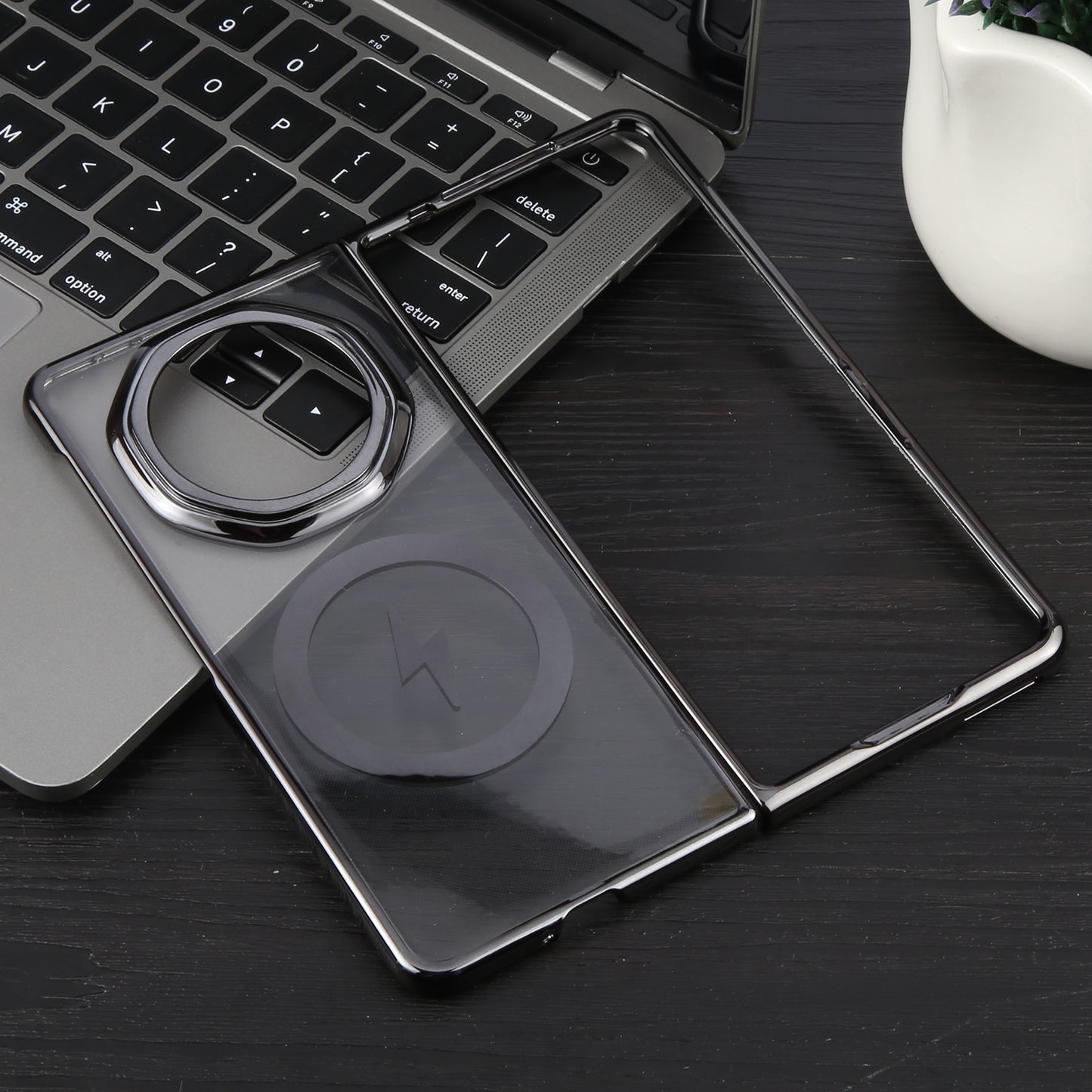 For Honor Magic V3 6D Glossy Electroplated PC MagSafe Phone Case(Meteorite Black)