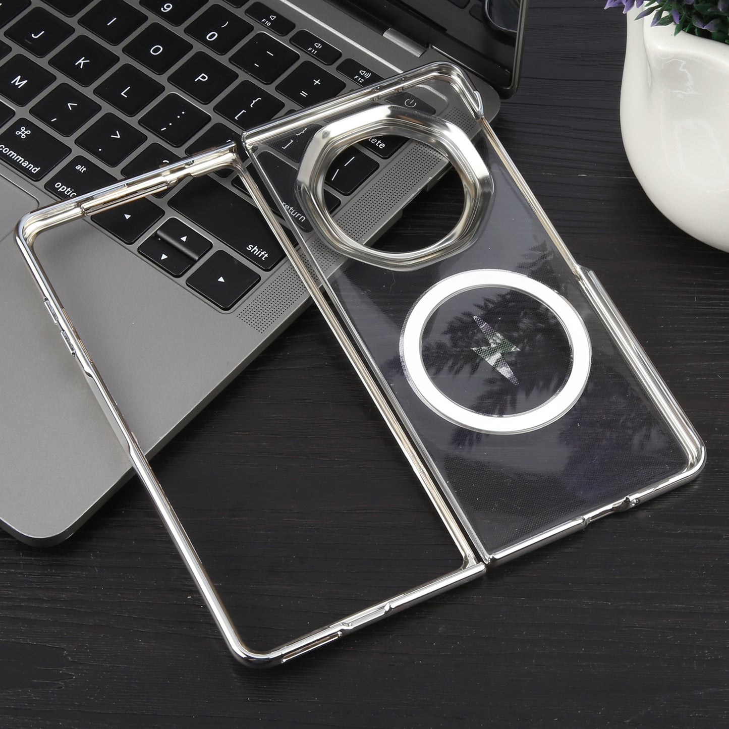 For Honor Magic V3 6D Glossy Electroplated PC MagSafe Phone Case(Galaxy Silver)