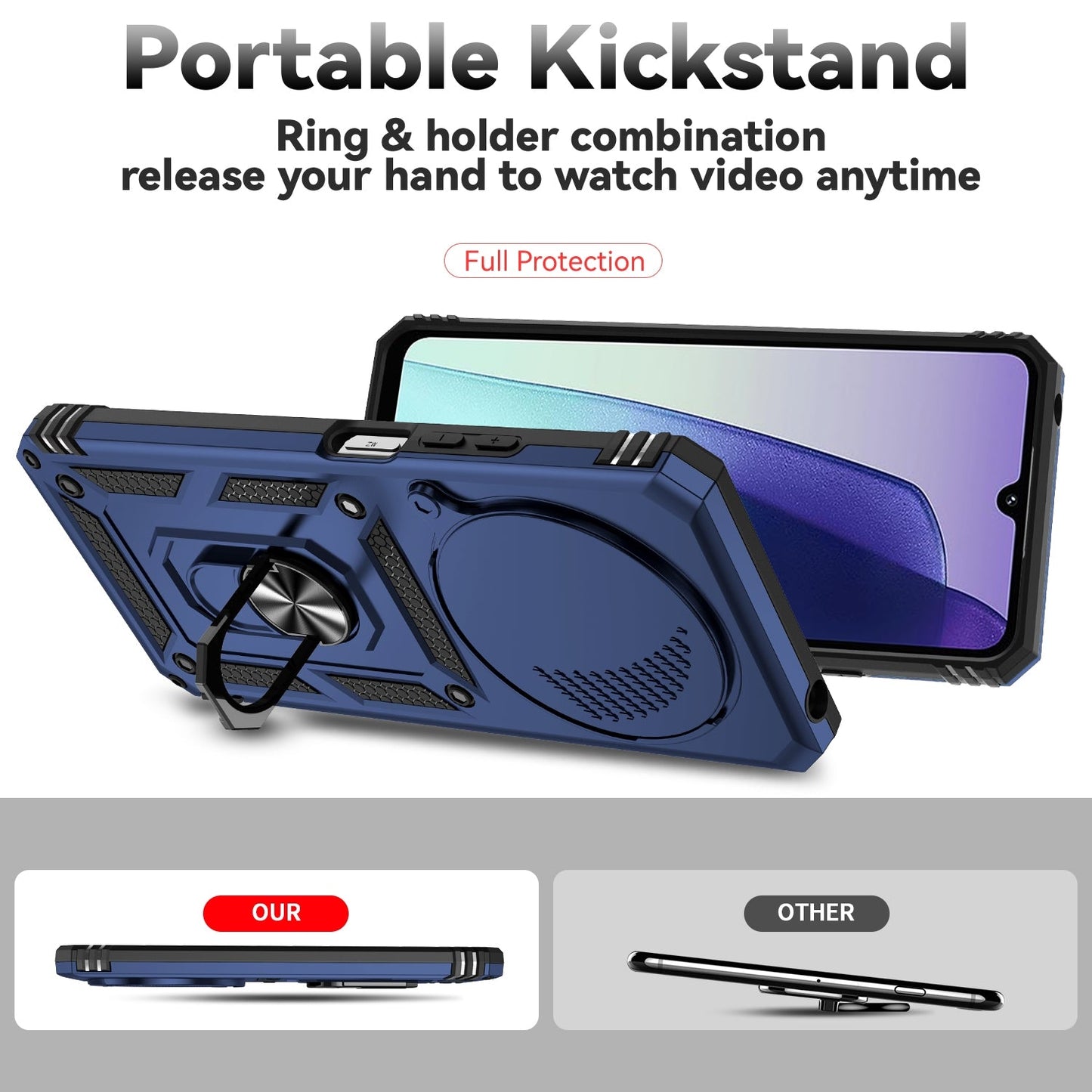 For Redmi 14C 4G Sliding Camshield Holder Phone Case(Blue)