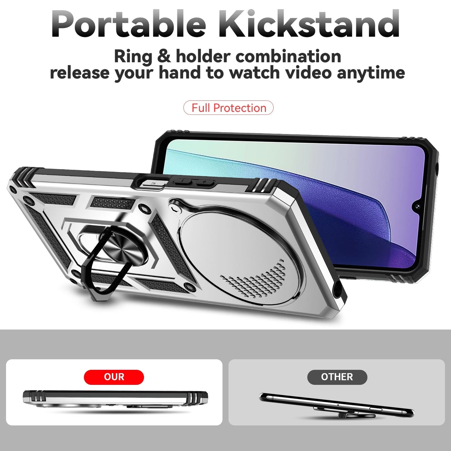 For Redmi 14C 4G Sliding Camshield Holder Phone Case(Silver)