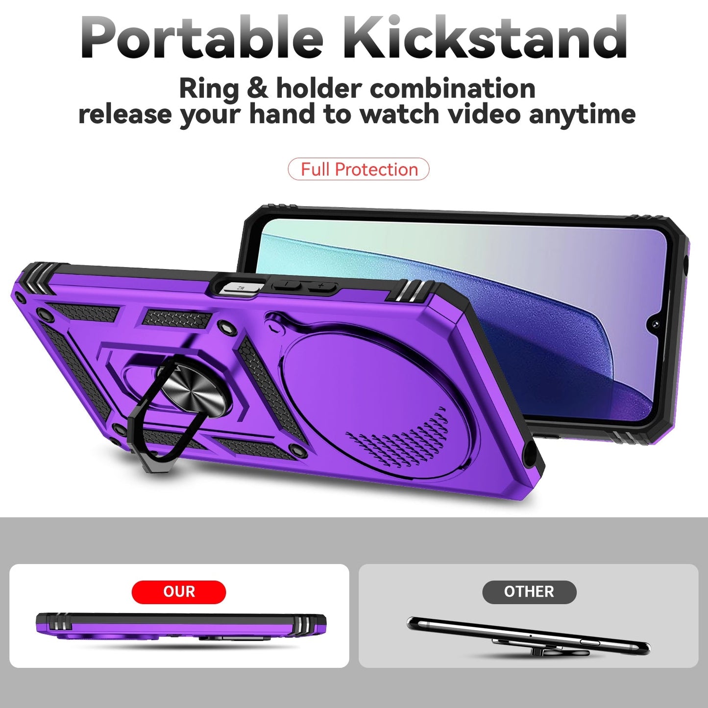 For Redmi 14C 4G Sliding Camshield Holder Phone Case(Purple)